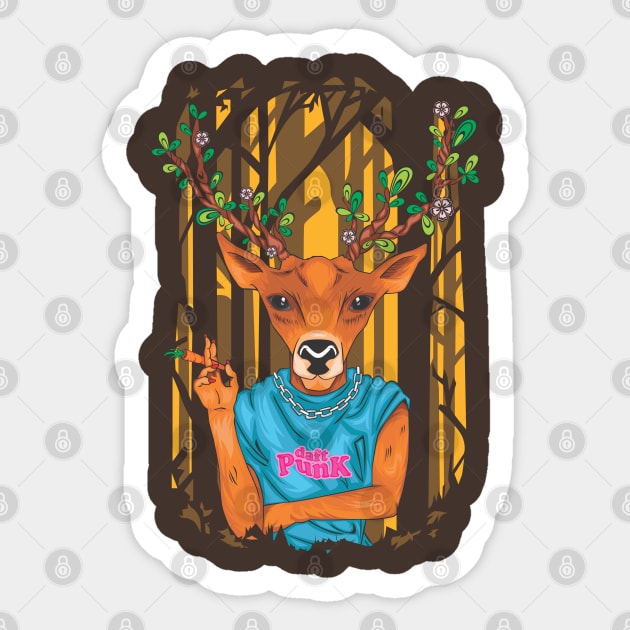 Deer parody DAFT punk Sticker by daizzy